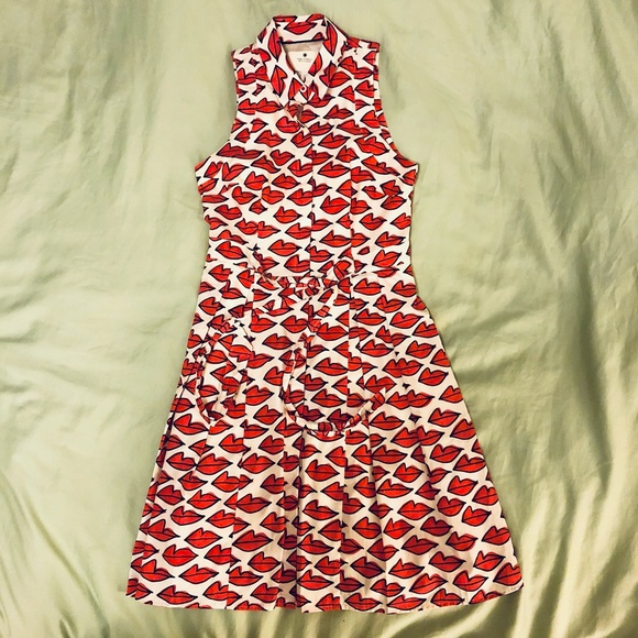Anthropologie Ann Howell Bullard Lips Kiss Dress 0 - Picture 4 of 7